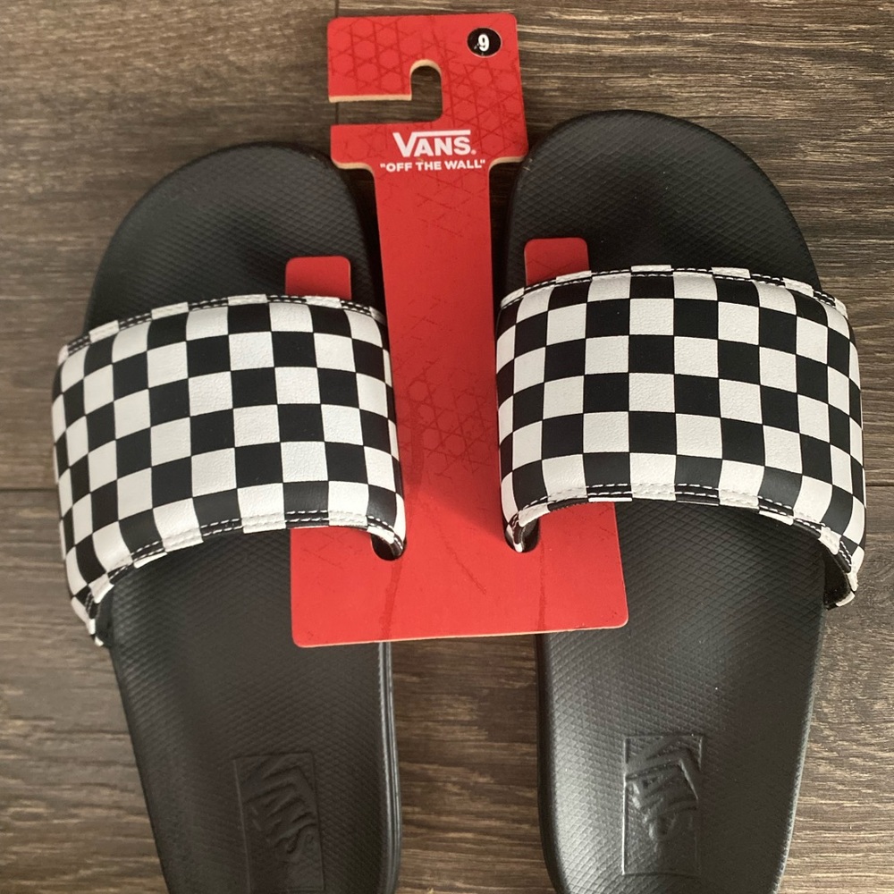 Vans Black and White Checkered Sandals